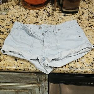 We The Free Faded Light Blue Jean Short Shorts Button Fly Size 25